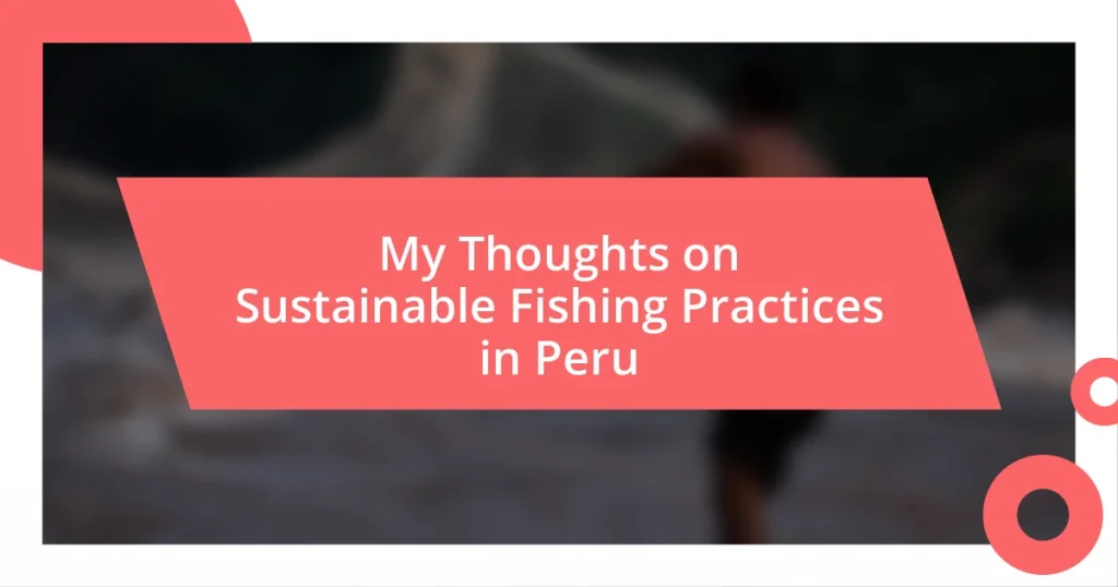 My Thoughts on Sustainable Fishing Practices in Peru