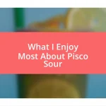 What I Enjoy Most About Pisco Sour